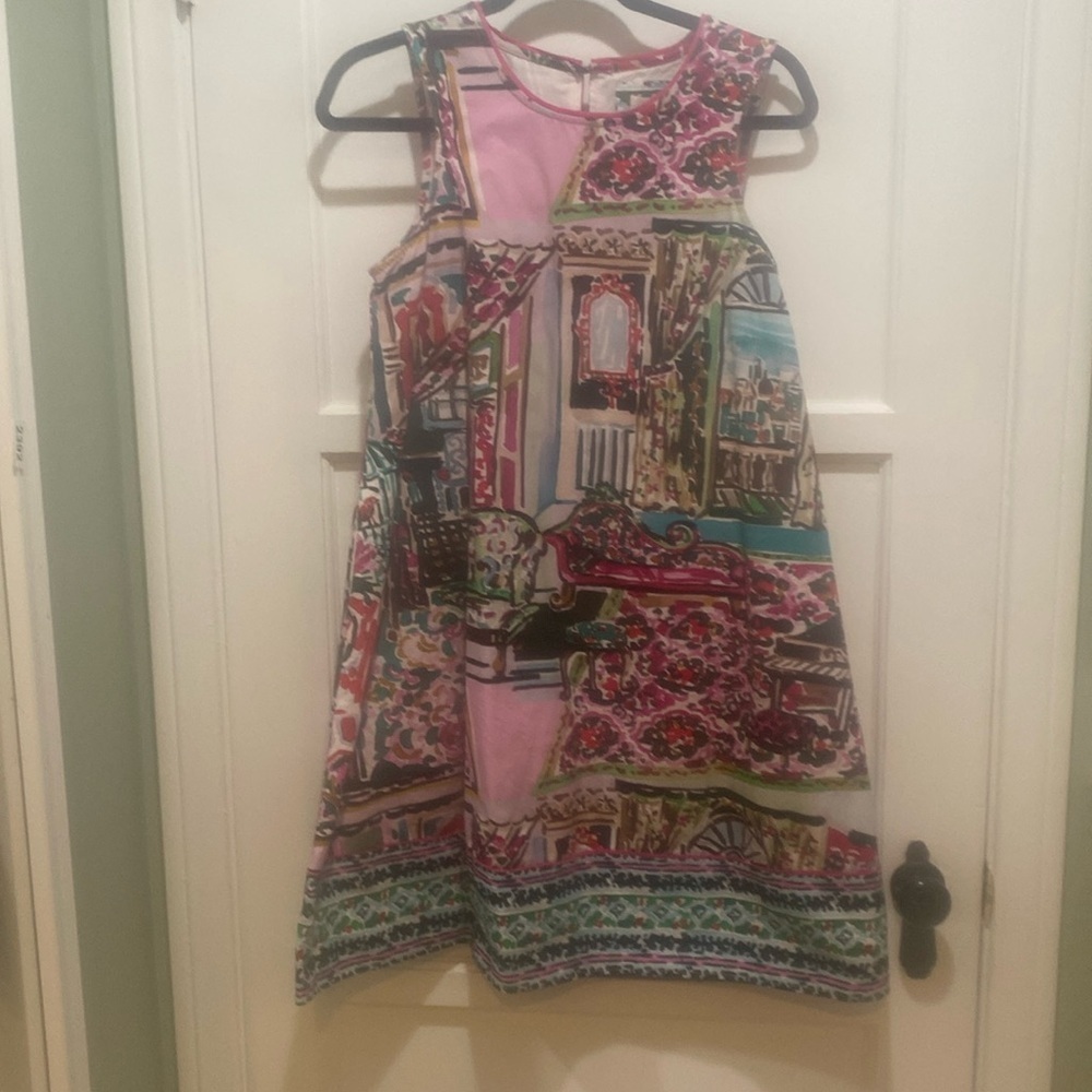 Anthropologie City graphic sleeveless dress x small